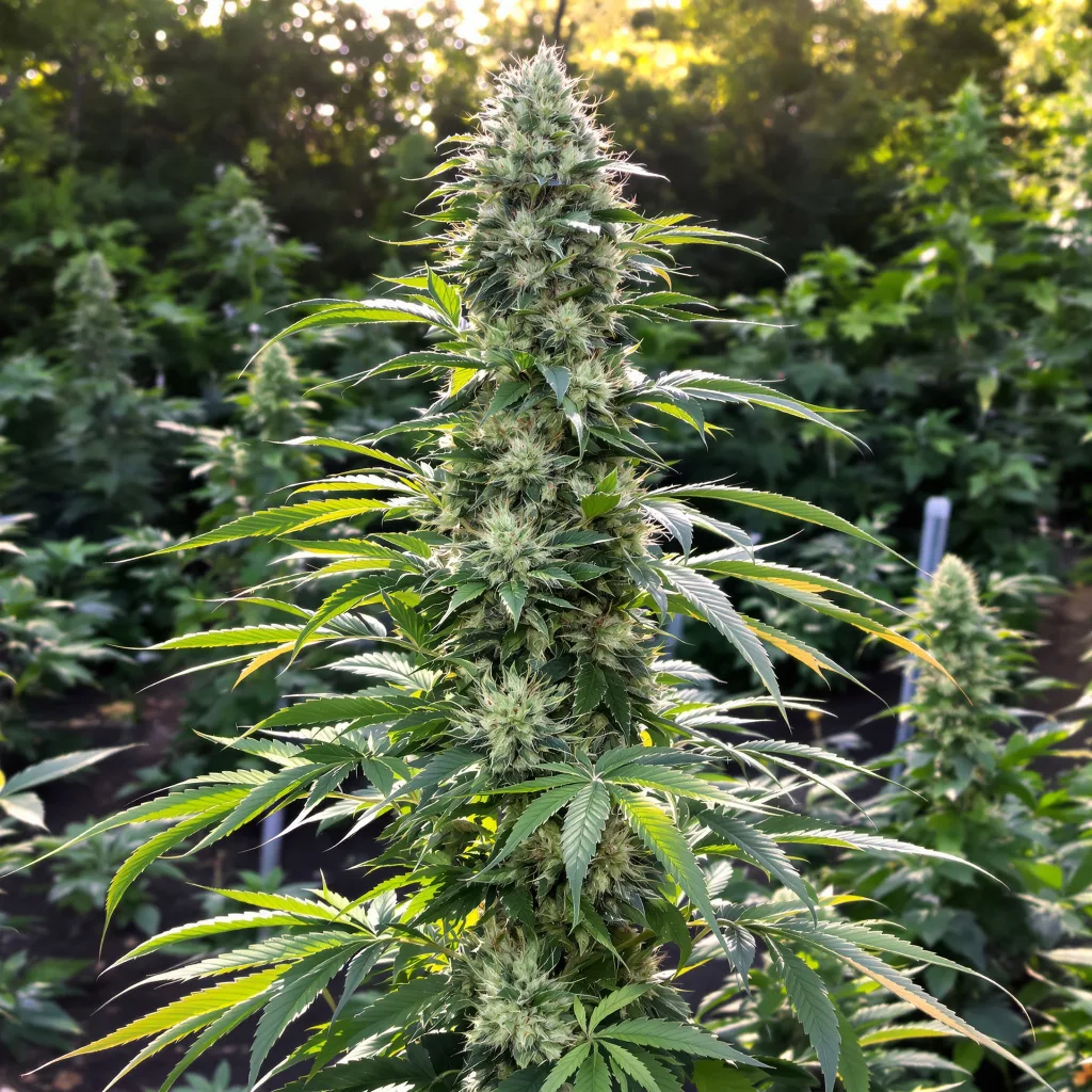 Purple Sour Diesel 30% indica / 60% sativa flower with visible trichomes