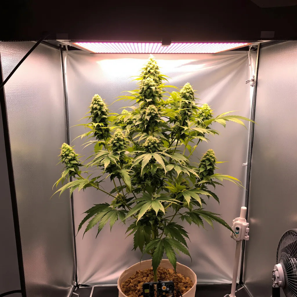 Qrazy Train cannabis plant in flowering stage — 60-100 cm autoflower