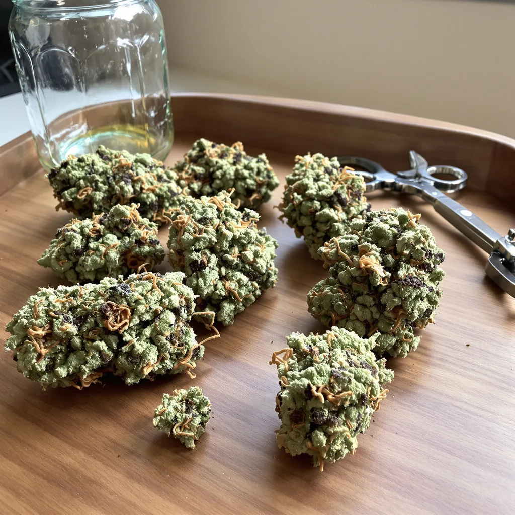 Race Fuel OG 51% indica / 49% sativa flower with visible trichomes