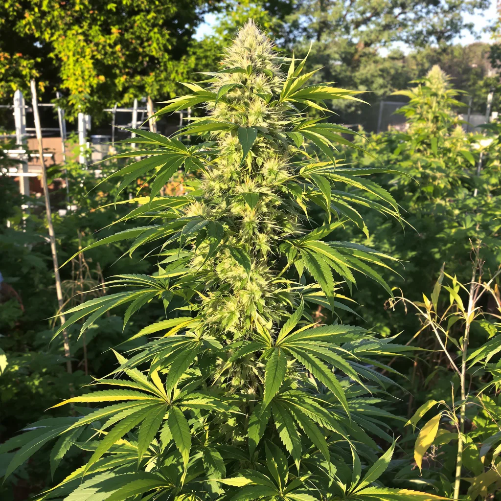 Red Congolese 10% indica / 90% sativa flower with visible trichomes