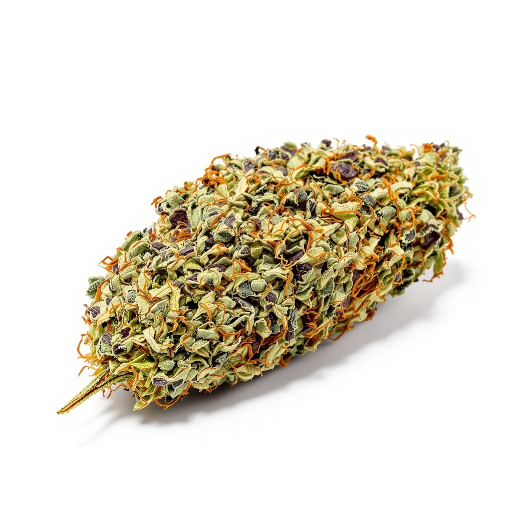 Red Eye OG 83% indica / 17% sativa flower with visible trichomes