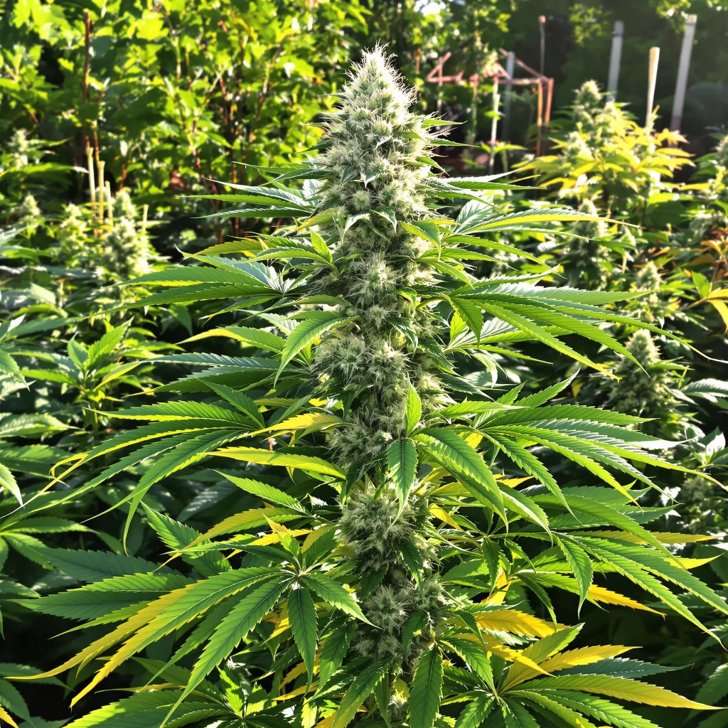 Remedy CBD 50% indica / 50% sativa flower with visible trichomes