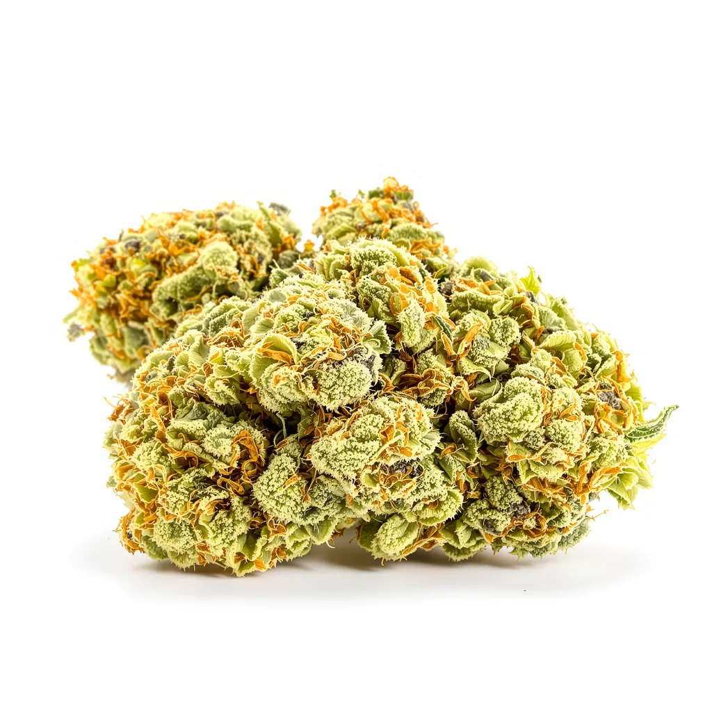 Remedy CBD 50% indica / 50% sativa flower with visible trichomes