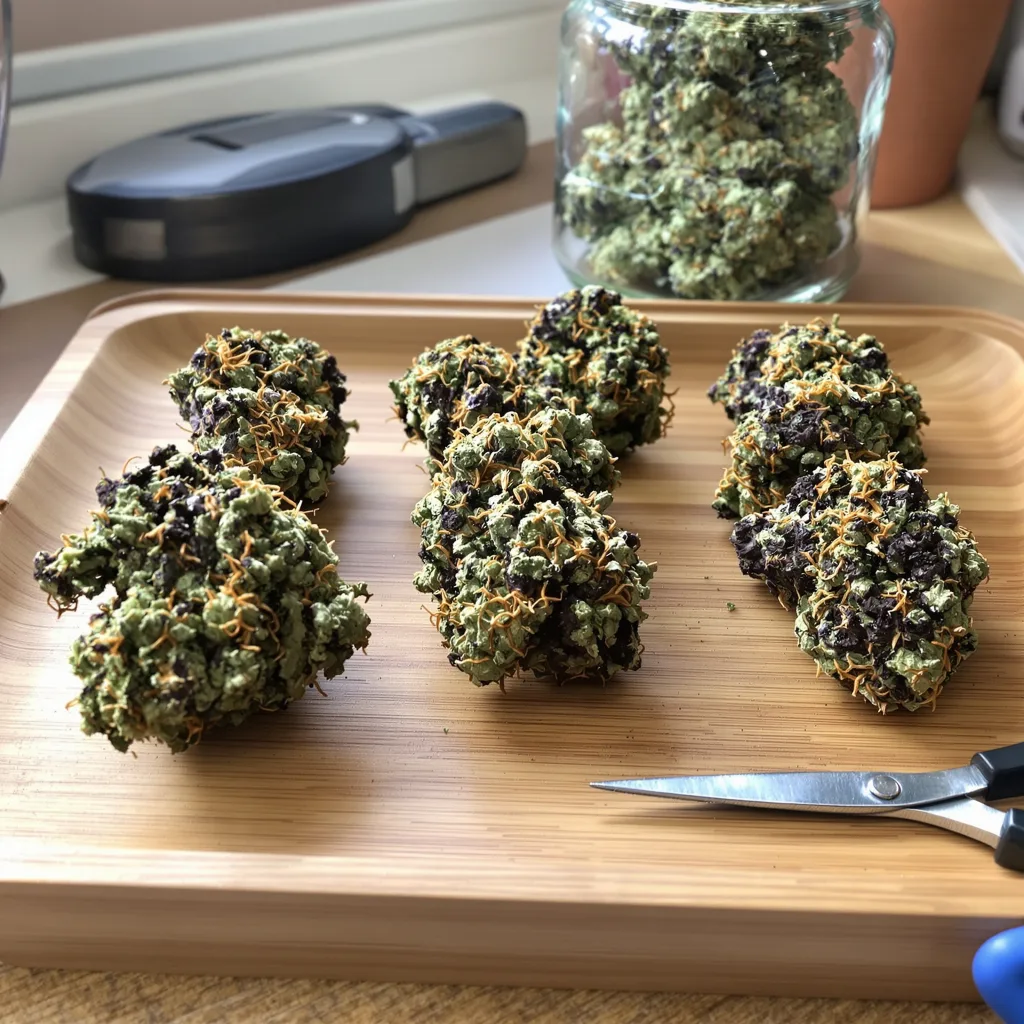 Remedy 68% indica / 32% sativa flower with visible trichomes