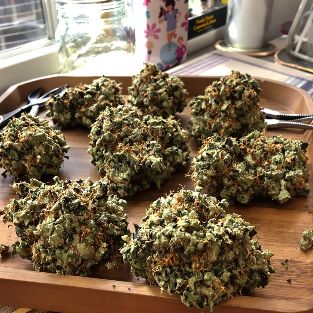 Reserve L.A.K. Federal 77% indica / 23% sativa flower with visible trichomes