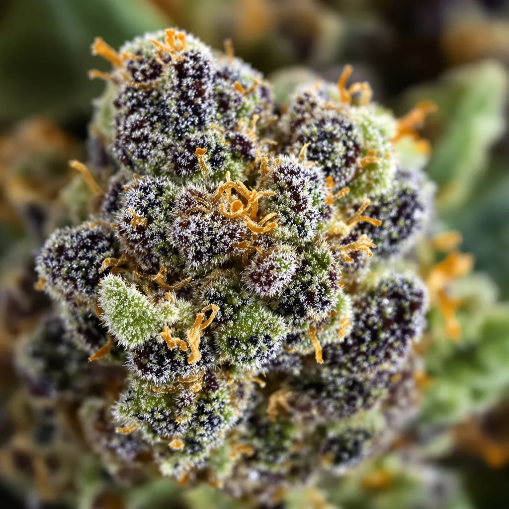Rip City Purps cannabis bud close-up showing dense purple-tinged calyxes