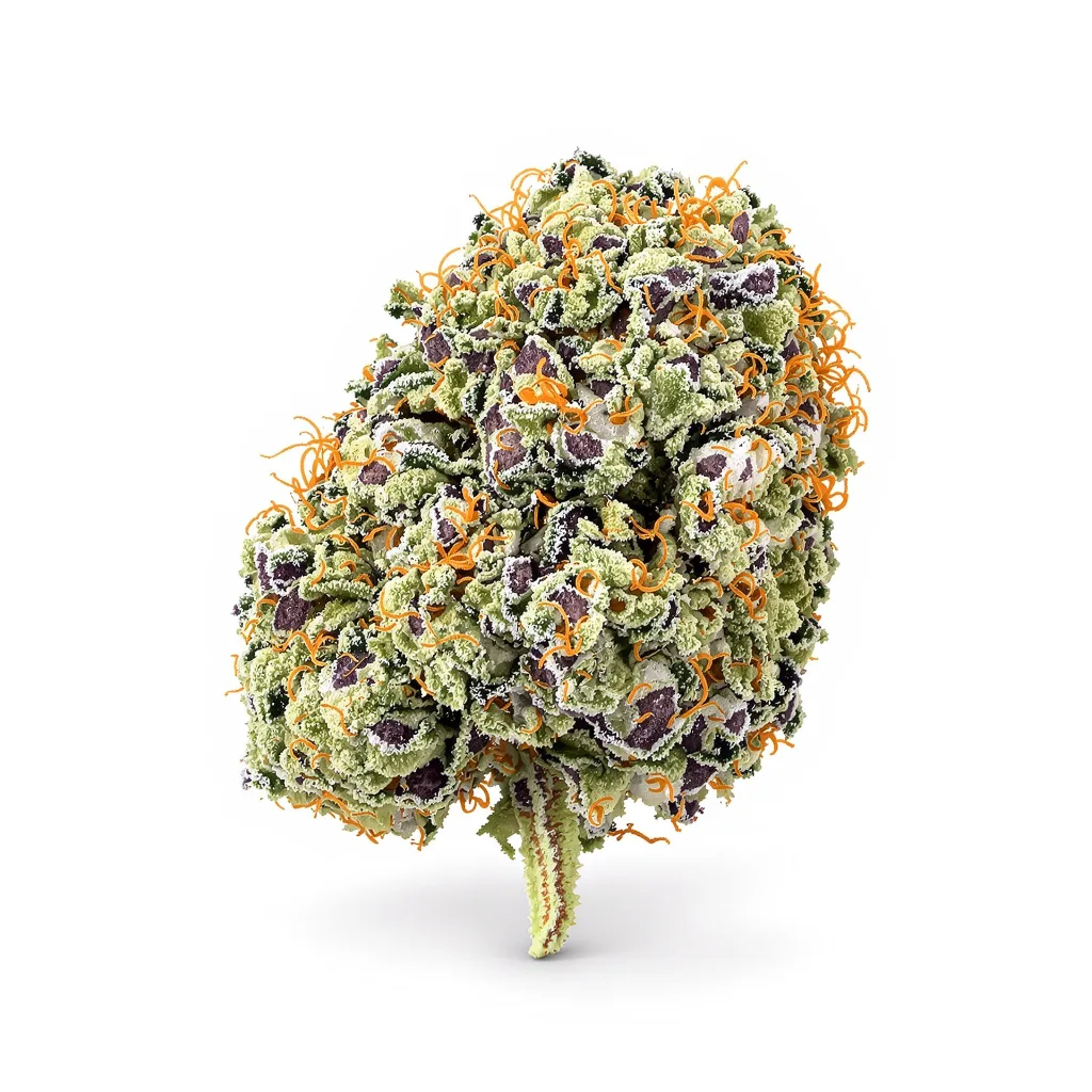 Rockstar 50% indica / 50% sativa flower with visible trichomes