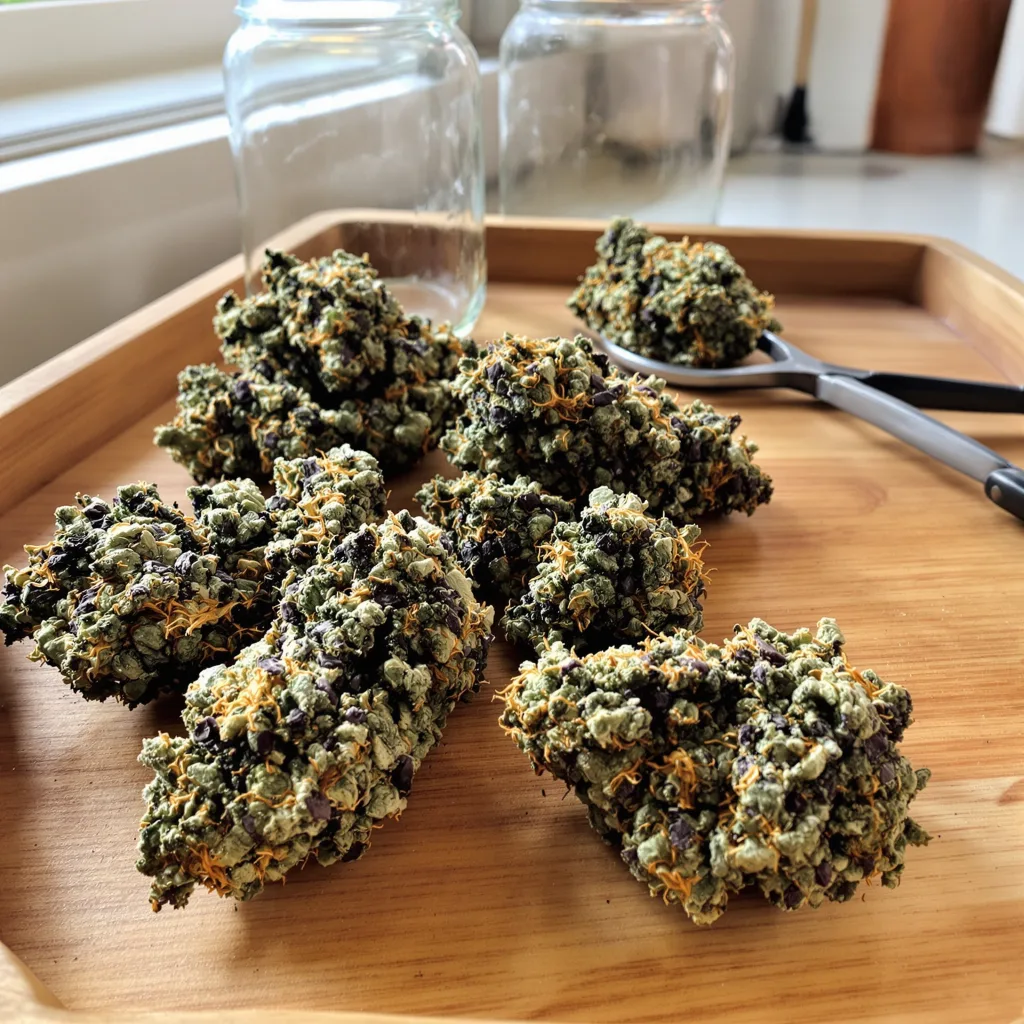 Rocky Mountain Blueberry 89% indica / 11% sativa flower with visible trichomes