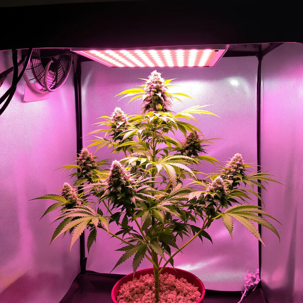 Romulan cannabis plant in flowering stage — 90-130 cm feminised