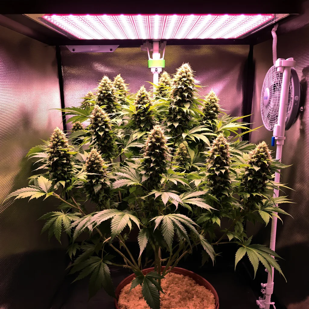 Royal Cheese cannabis plant in flowering stage — 60-100 cm autoflower