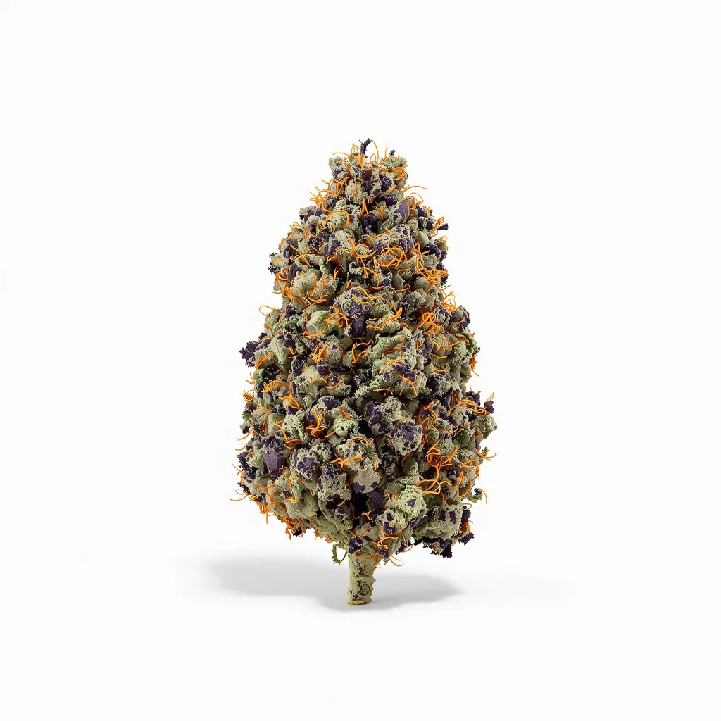 Royal Kush 70% indica / 20% sativa flower with visible trichomes