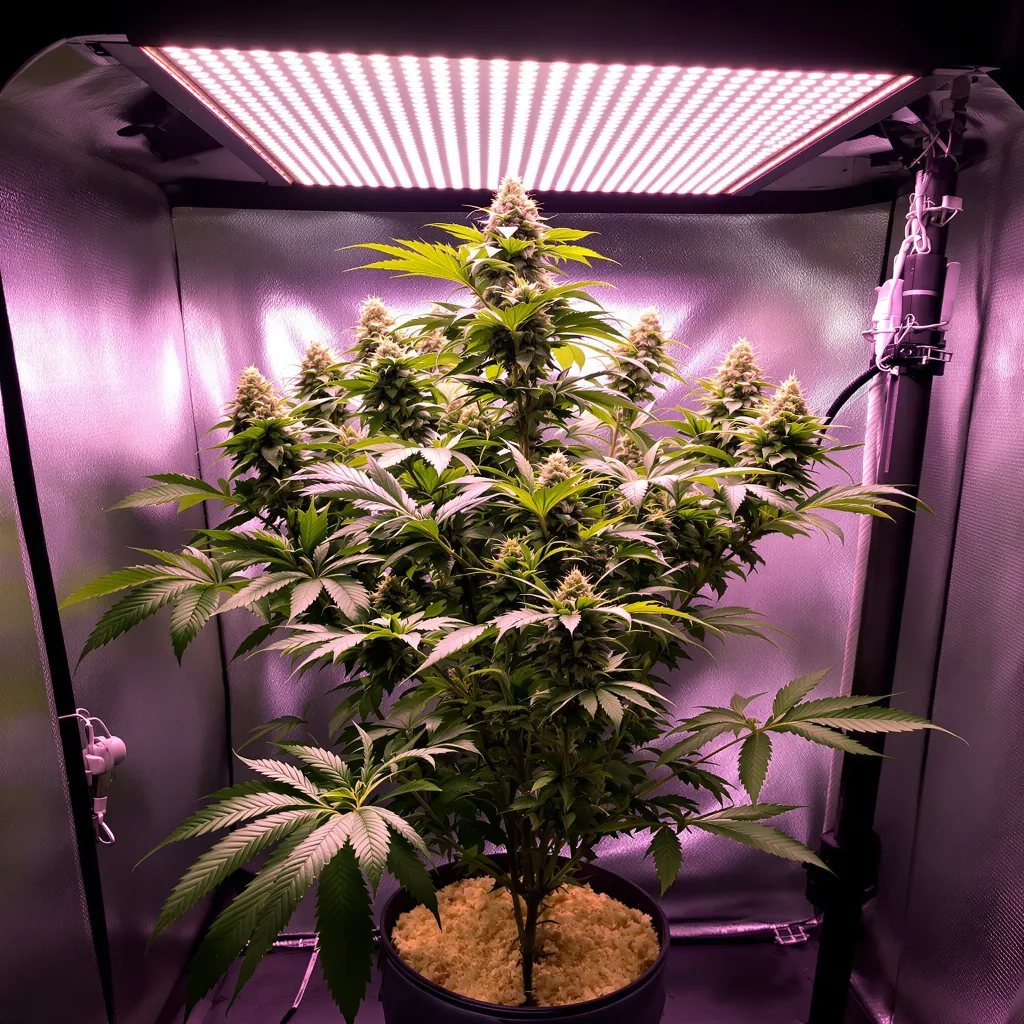 RS11 cannabis plant in flowering stage — 120 cm feminised