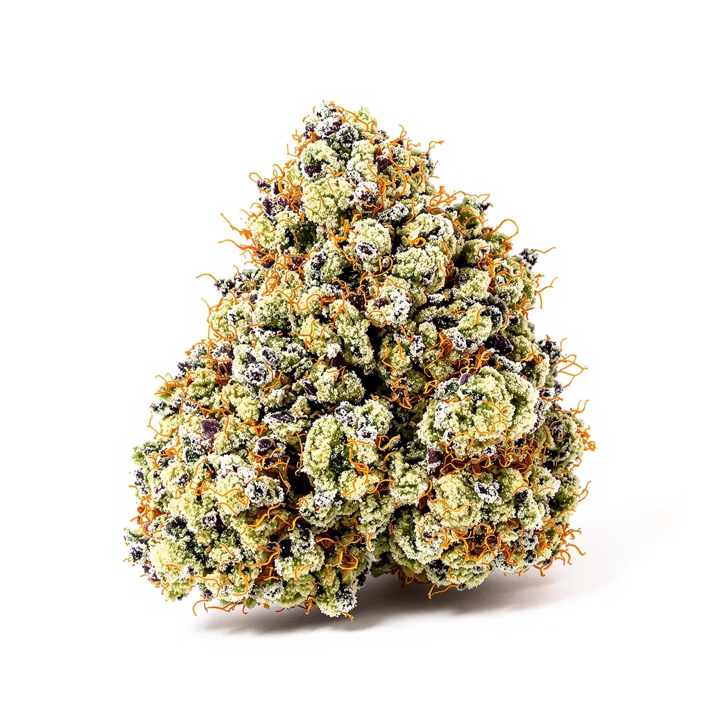 Sasquatch 35% indica / 65% sativa flower with visible trichomes