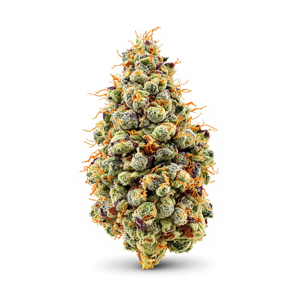 Seattle Blue 44% indica / 56% sativa flower with visible trichomes