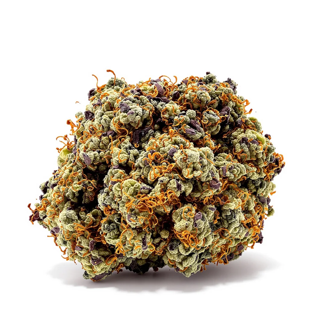 Sensi Skunk 74% indica / 26% sativa flower with visible trichomes