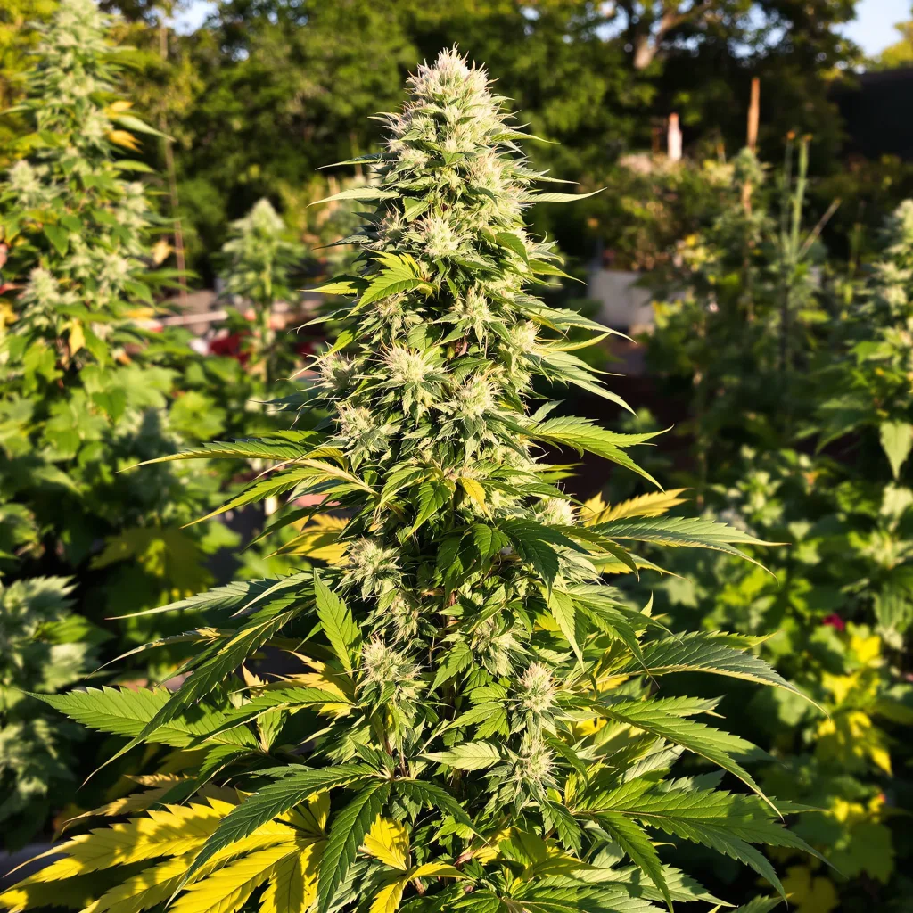Serious Happiness 55% indica / 45% sativa flower with visible trichomes