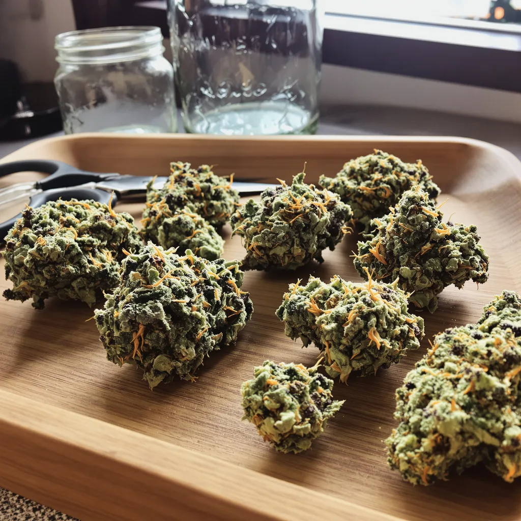 Shipwreck 40% indica / 60% sativa flower with visible trichomes