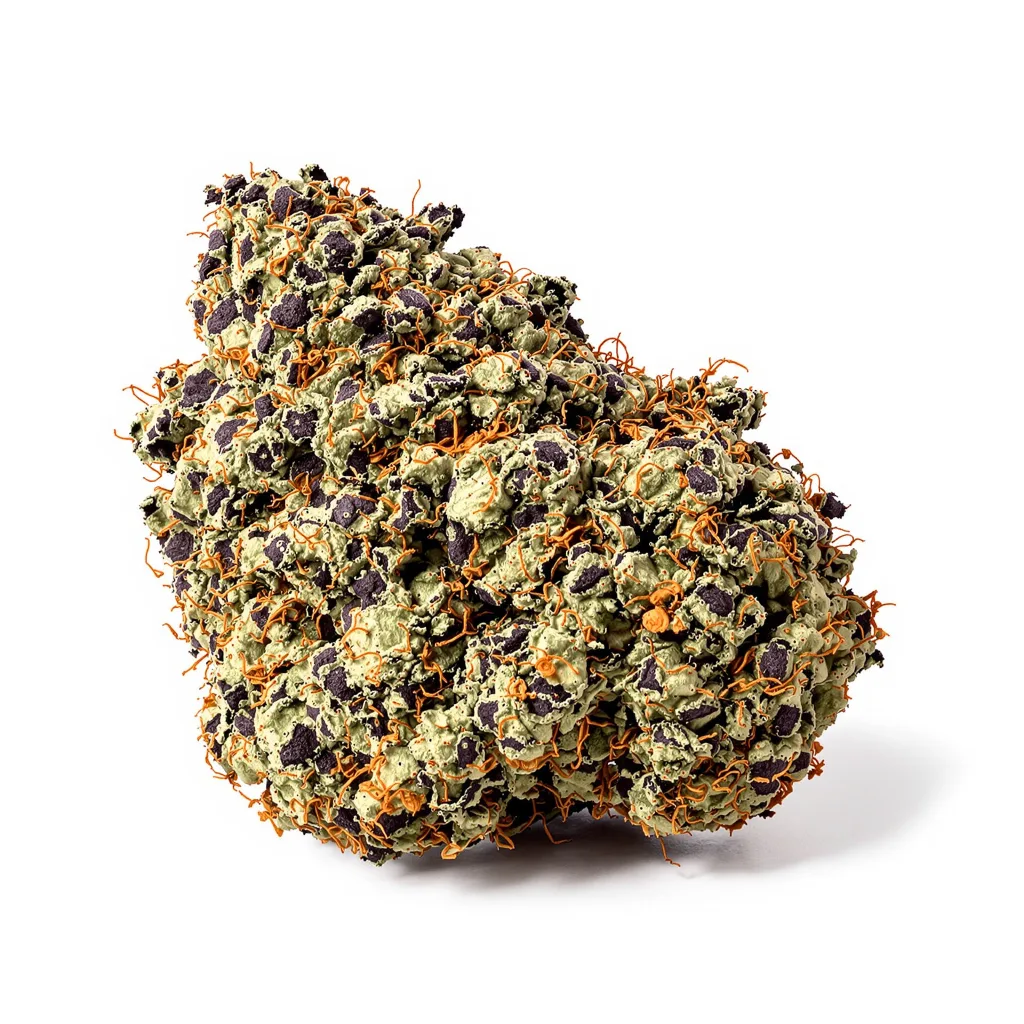 Shoreline 81% indica / 19% sativa flower with visible trichomes