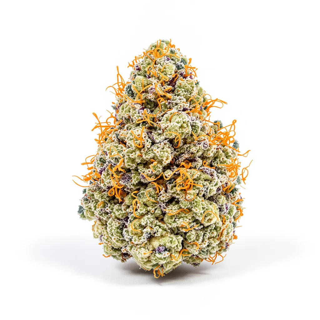 Sierra Mist 39% indica / 61% sativa flower with visible trichomes