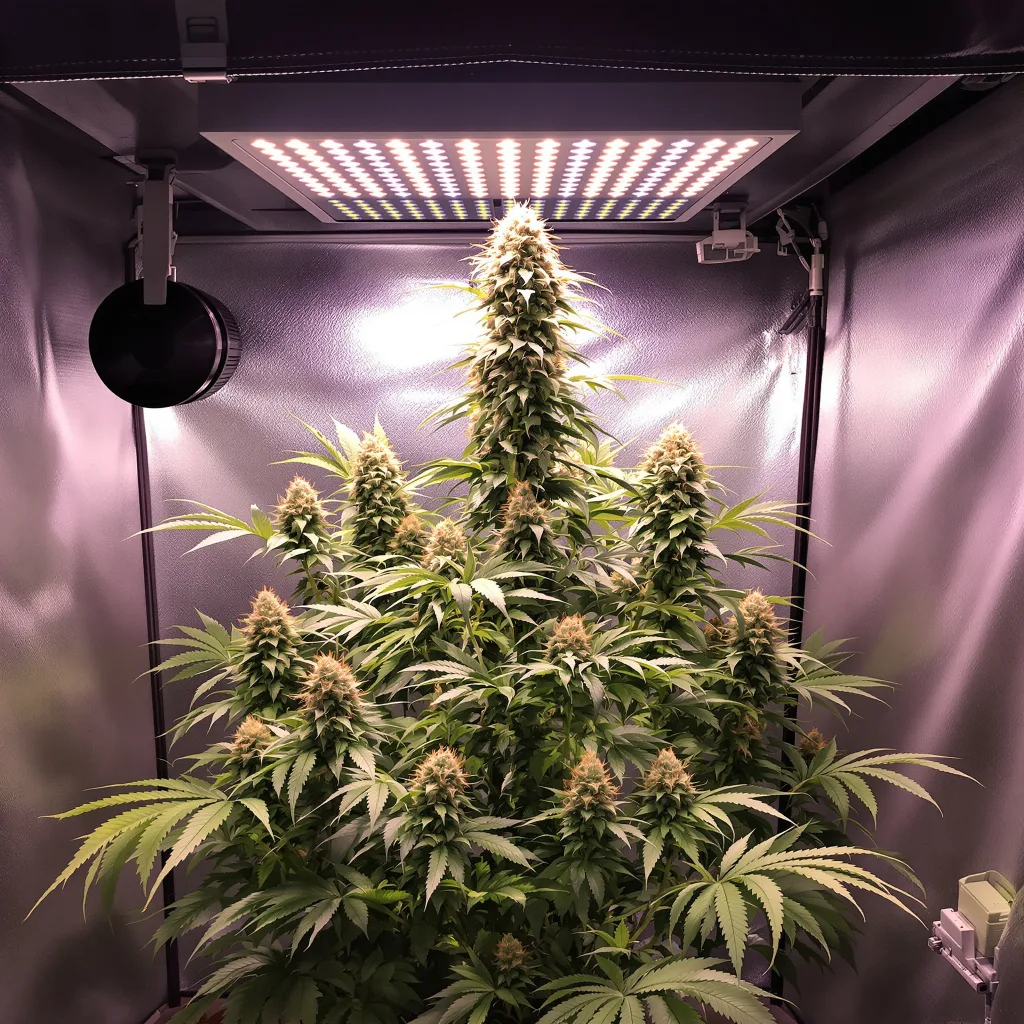 Silver Kush cannabis plant in flowering stage — 60-100 cm autoflower