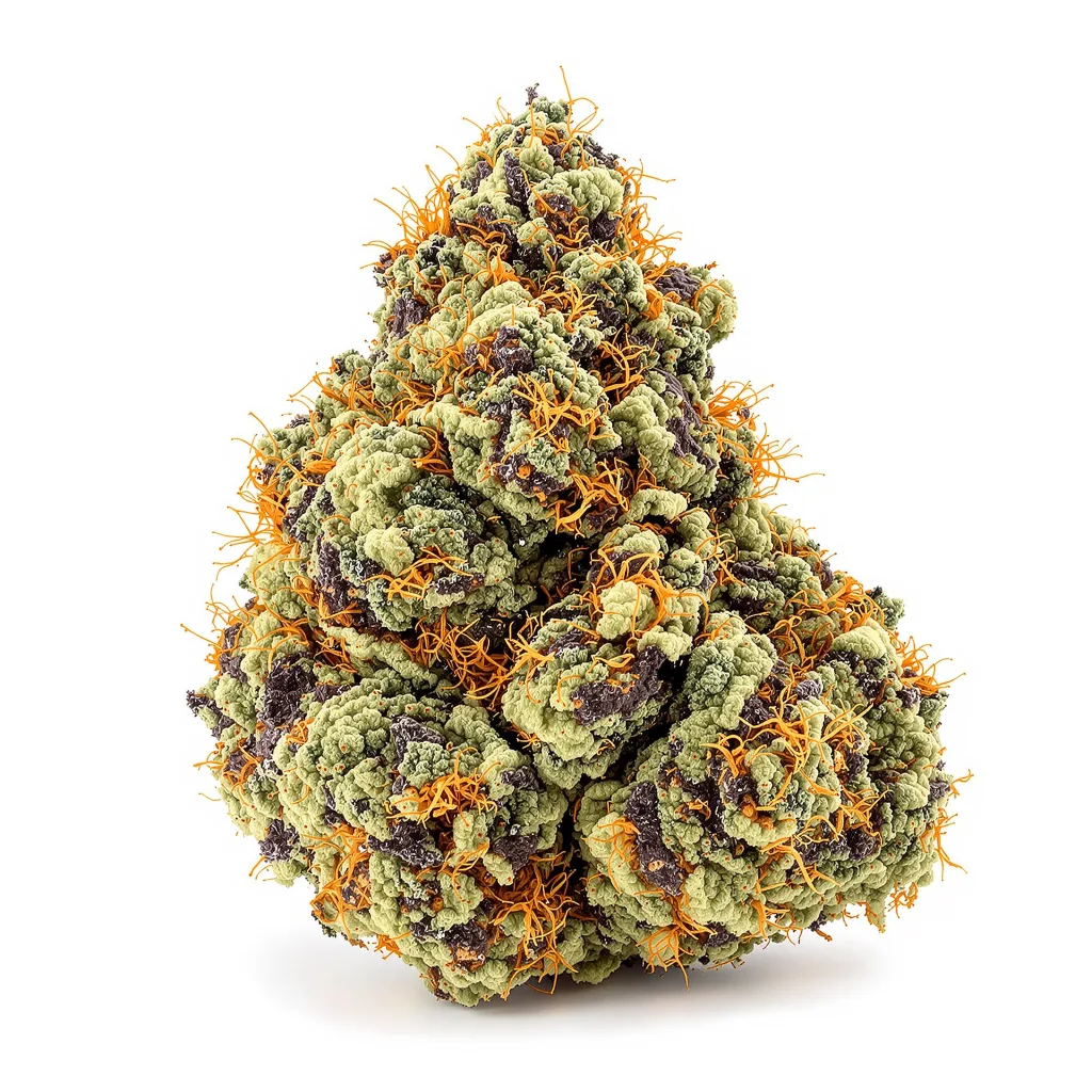 Silverback Gorilla 74% indica / 26% sativa flower with visible trichomes
