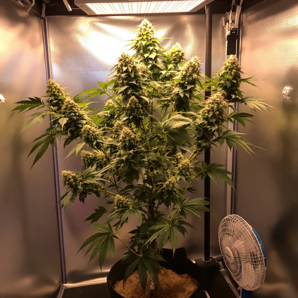 Silverfalls Kush cannabis plant in flowering stage — 60-100 cm autoflower