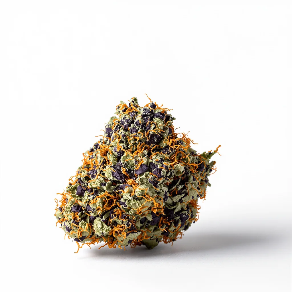 Sirius Black 83% indica / 17% sativa flower with visible trichomes