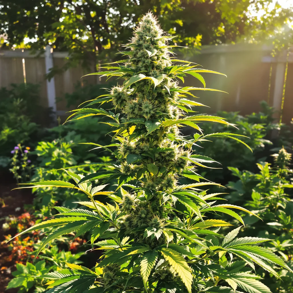 Sister Glue 47% indica / 53% sativa flower with visible trichomes