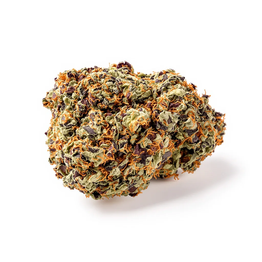 Skunk Diesel 82% indica / 18% sativa flower with visible trichomes