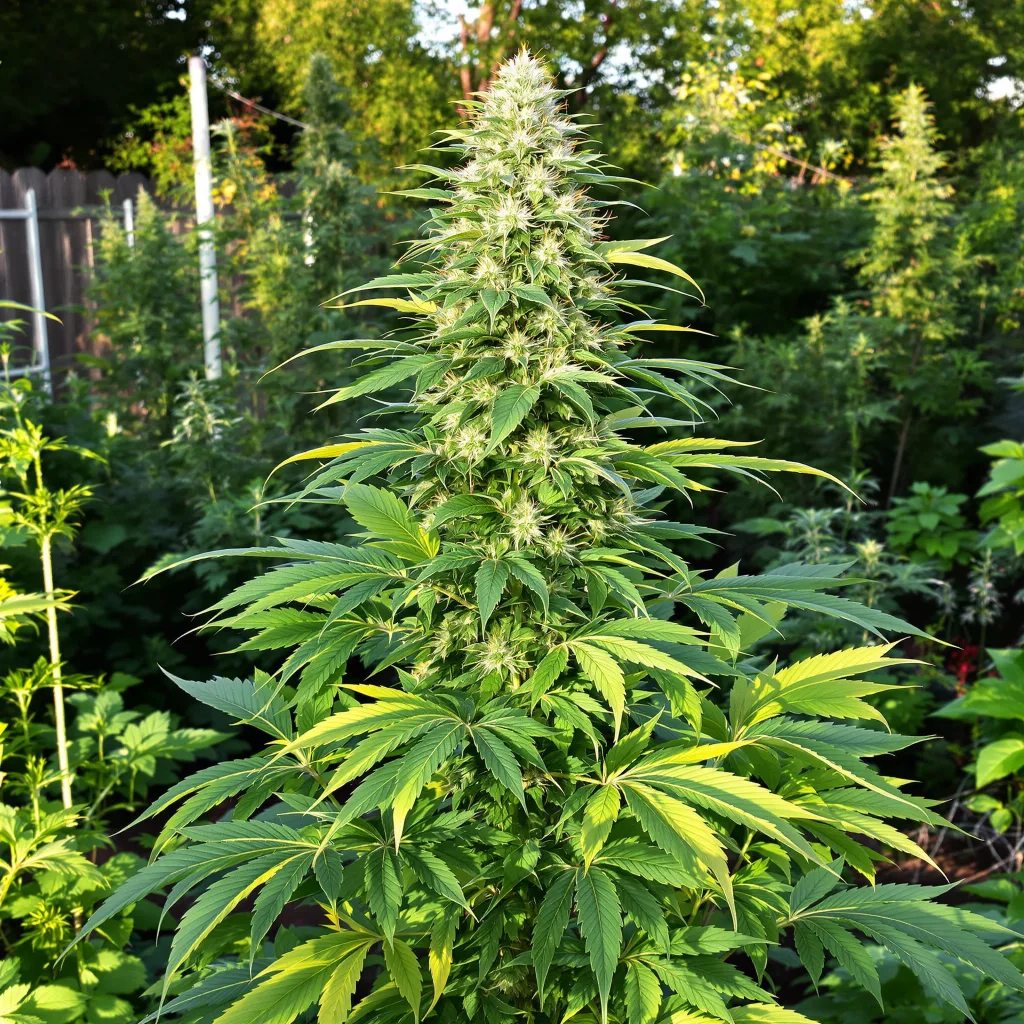 Skunk No. 1 50% indica / 50% sativa flower with visible trichomes