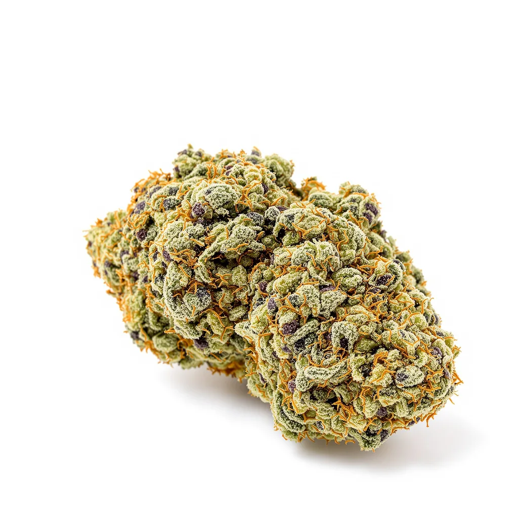 Snowcap Dream 46% indica / 54% sativa flower with visible trichomes