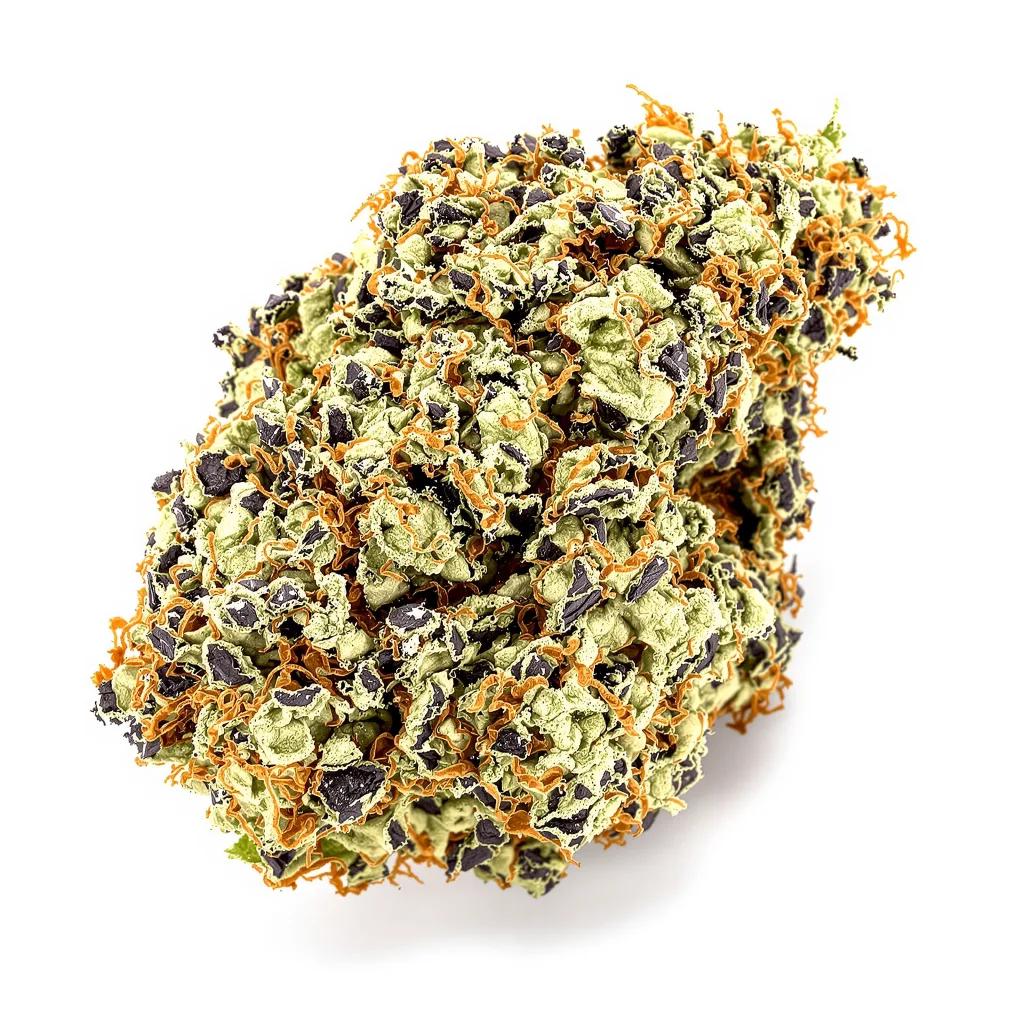 Somango 75% indica / 25% sativa flower with visible trichomes
