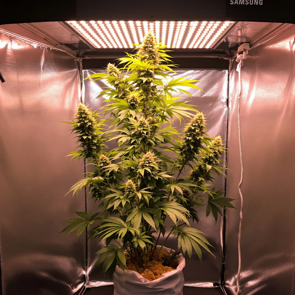 Sour Amnesia cannabis plant in flowering stage — 60-100 cm autoflower