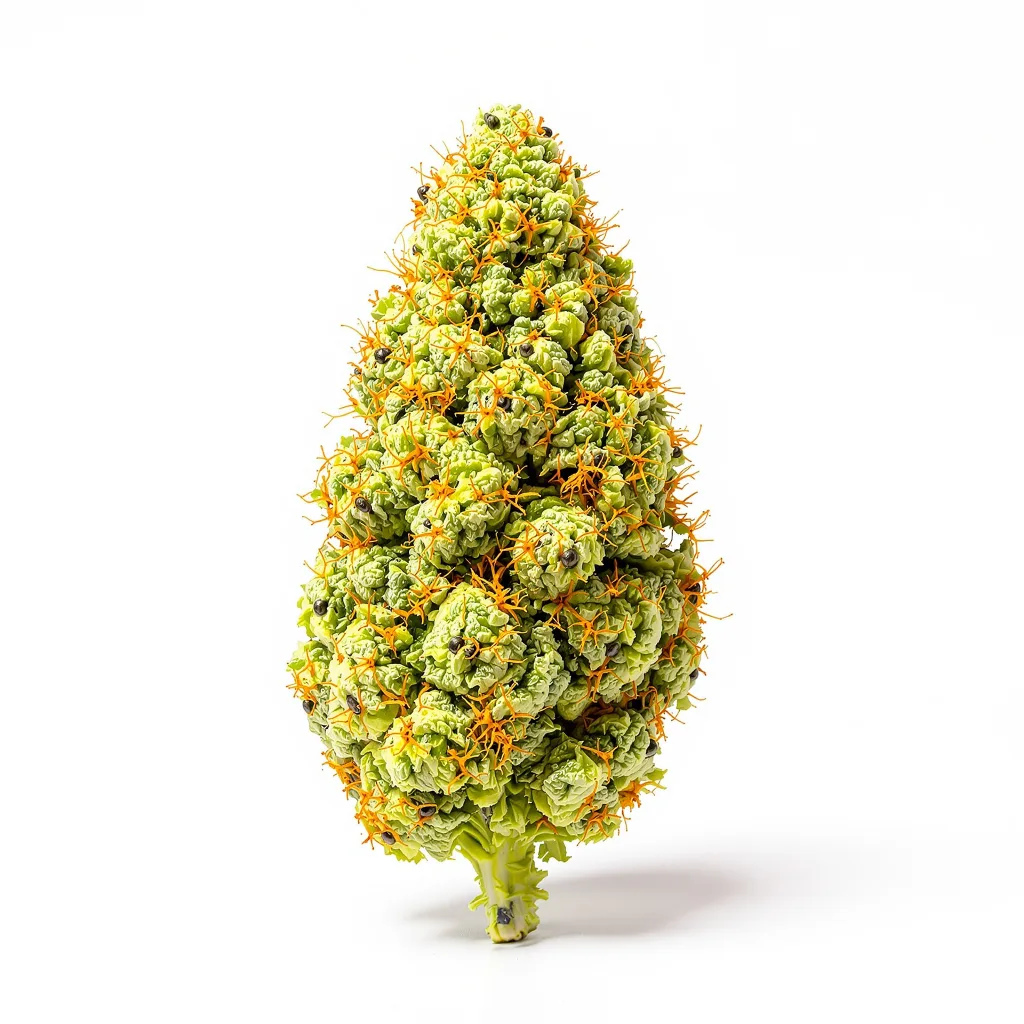 Sour Amnesia 20% indica / 80% sativa flower with visible trichomes