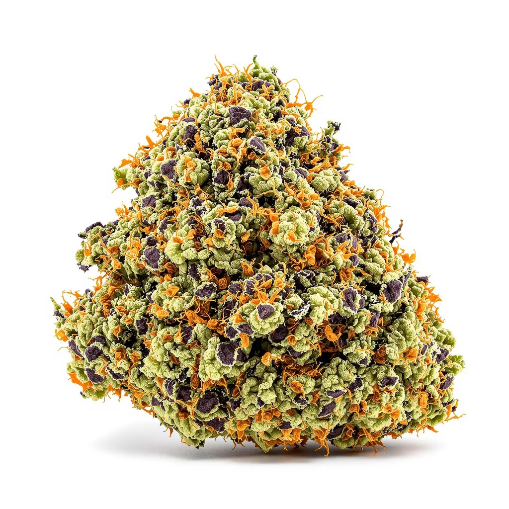 Sour Bubble 81% indica / 19% sativa flower with visible trichomes