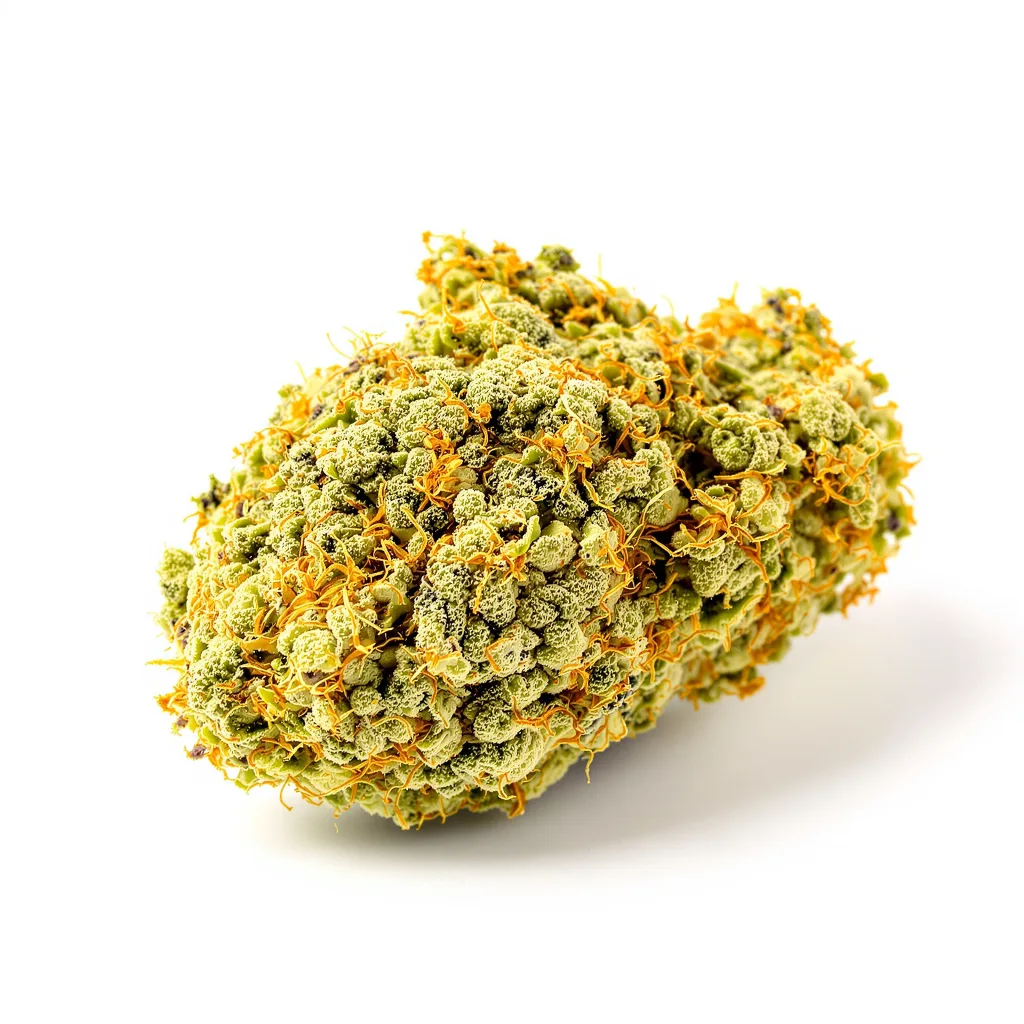 Sour Cookies 8% indica / 92% sativa flower with visible trichomes