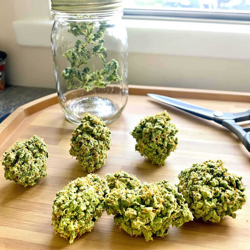 Sour Diesel 11% indica / 89% sativa flower with visible trichomes