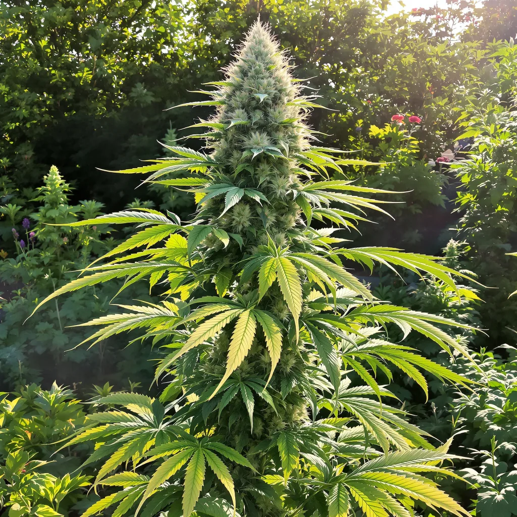Sour Girl 57% indica / 43% sativa flower with visible trichomes