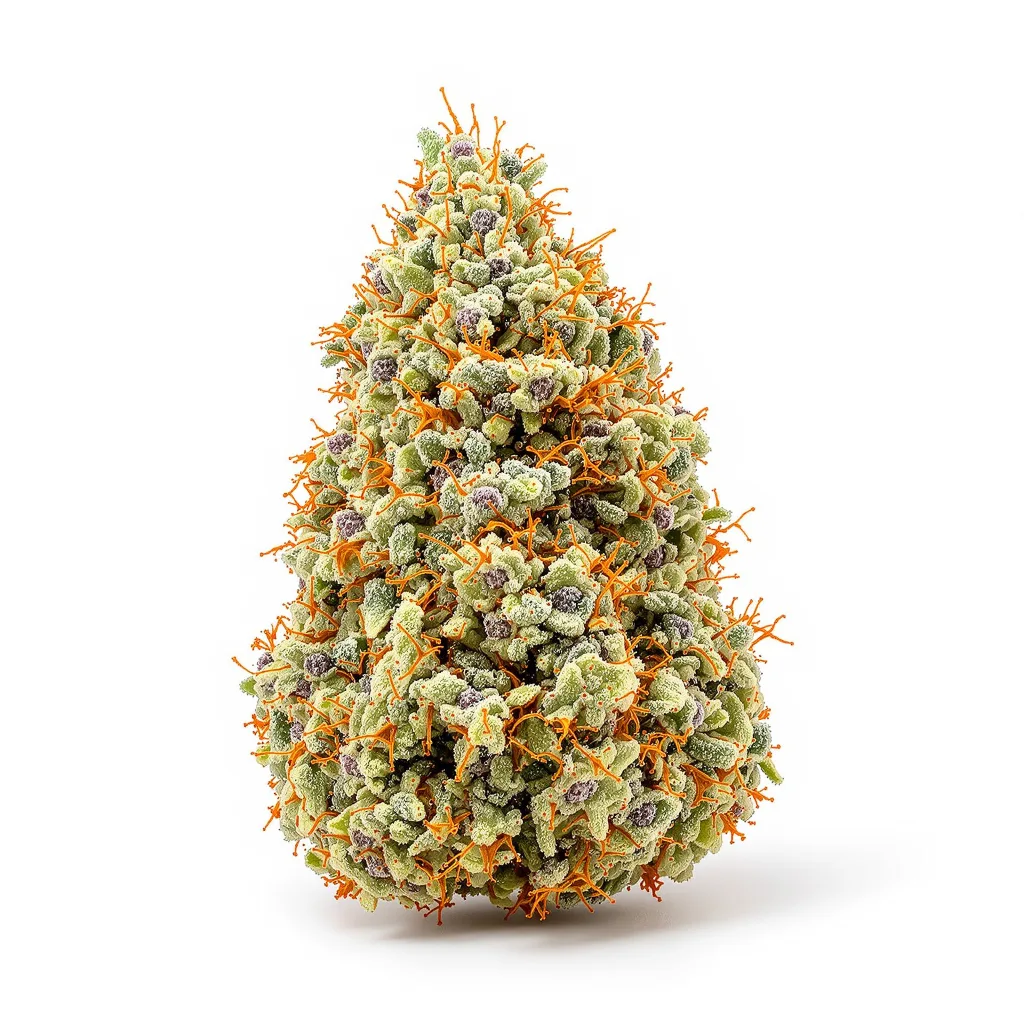 Sour Girl 57% indica / 43% sativa flower with visible trichomes