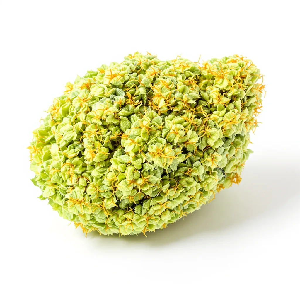 Sour Jack 18% indica / 82% sativa flower with visible trichomes