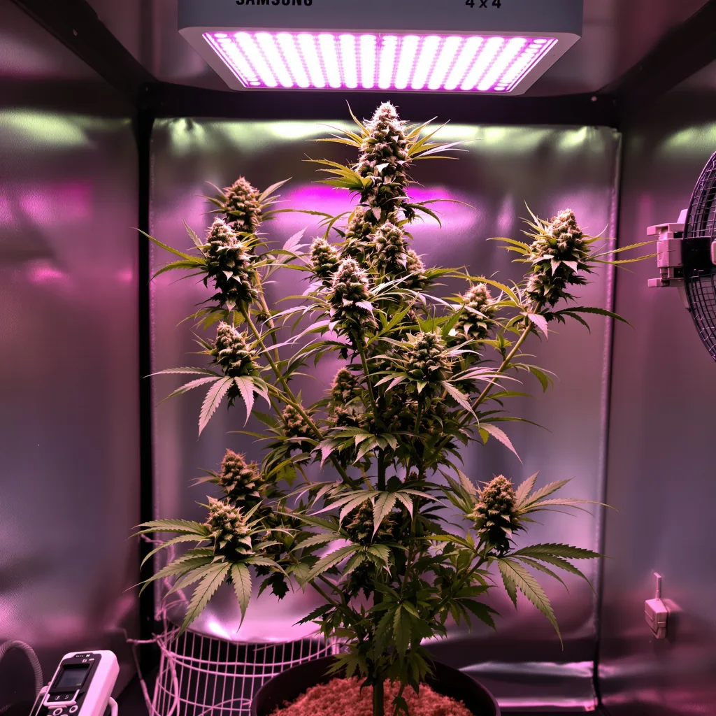 Sour Lemon OG cannabis plant in flowering stage — 120-180 cm feminised