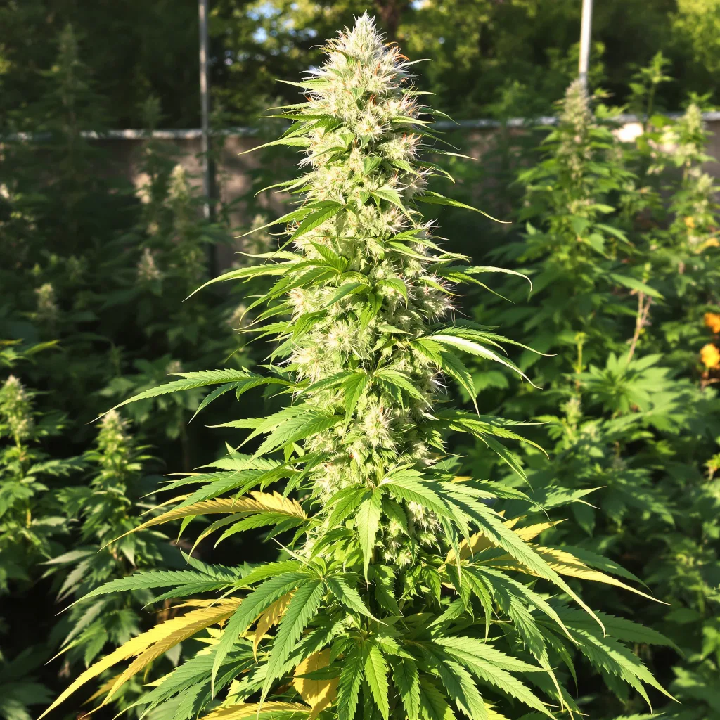 Sour Tangie 23% indica / 77% sativa flower with visible trichomes