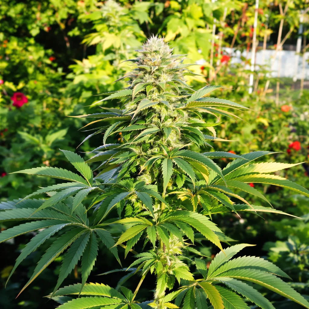 South Indian 73% indica / 27% sativa flower with visible trichomes