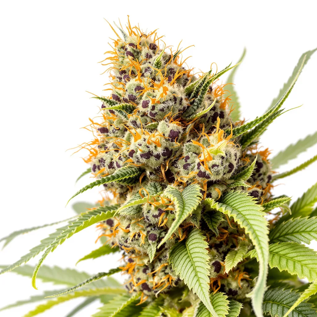 Space Dawg 89% indica / 11% sativa flower with visible trichomes