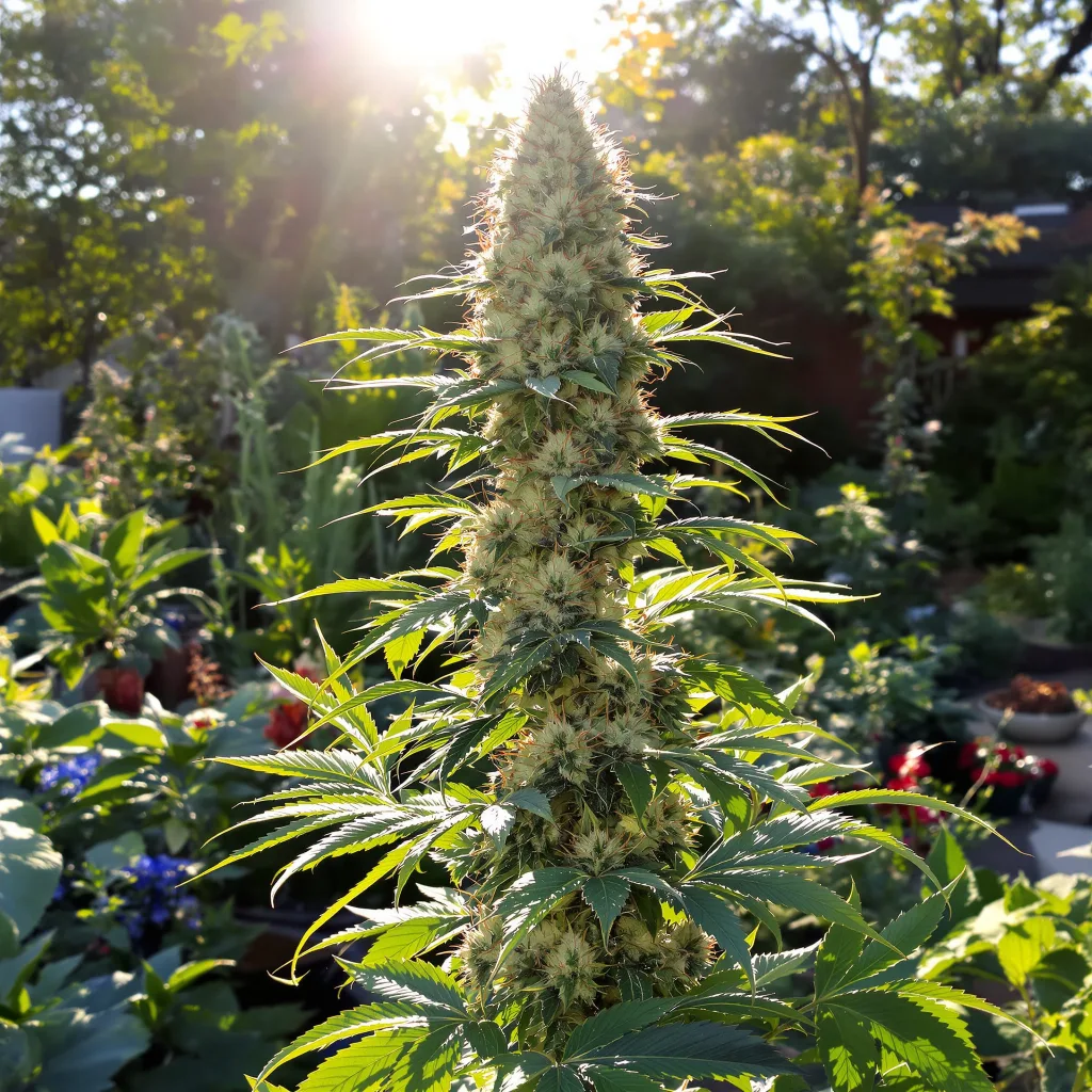 Space Queen 50% indica / 50% sativa flower with visible trichomes