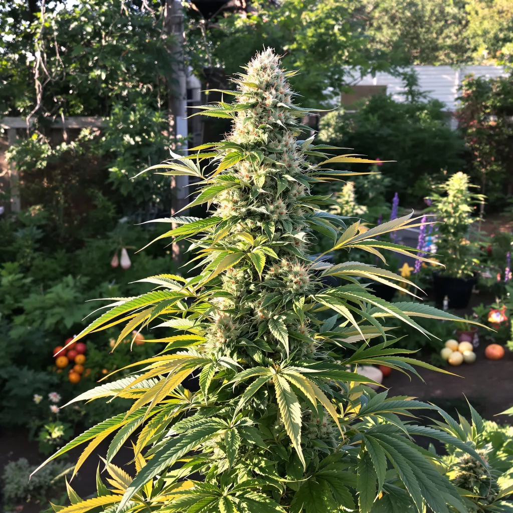 Sticky Dickie 64% indica / 36% sativa flower with visible trichomes