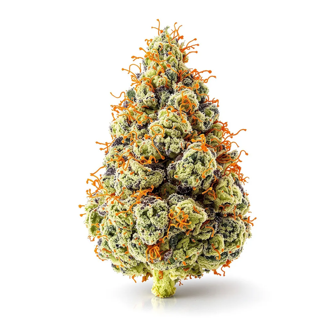 Sticky Dickie 64% indica / 36% sativa flower with visible trichomes