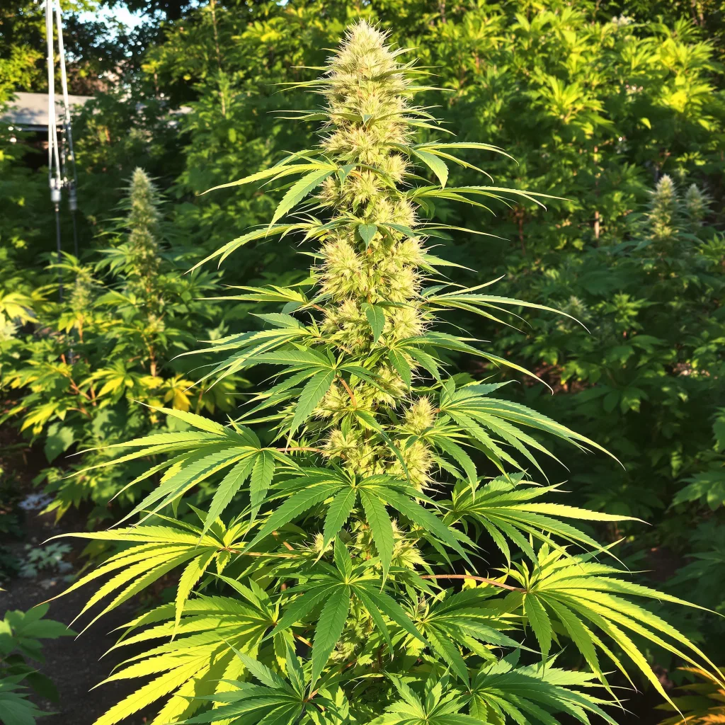 Strawberry Cough 11% indica / 89% sativa flower with visible trichomes