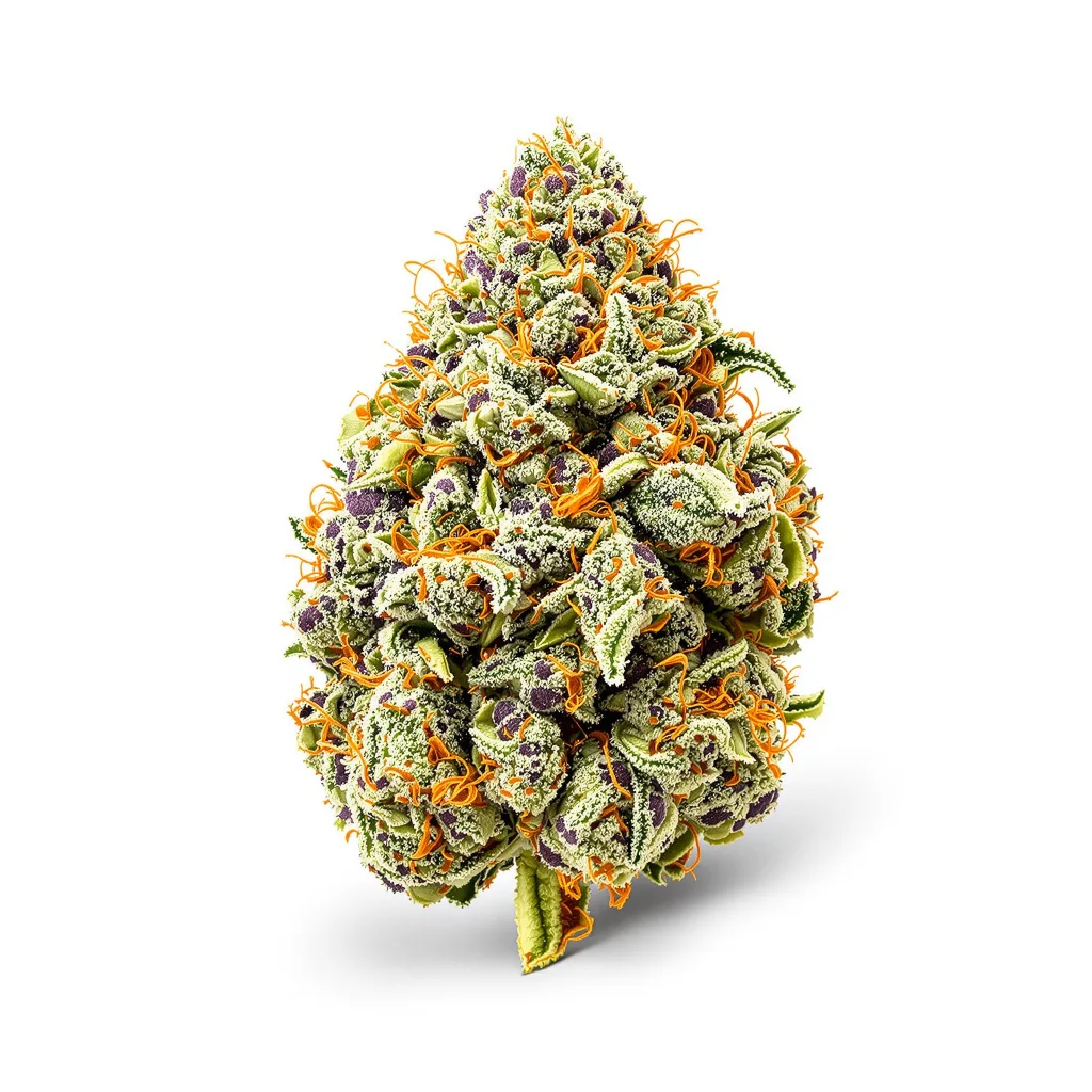Strawberry Lemonade 40% indica / 60% sativa flower with visible trichomes