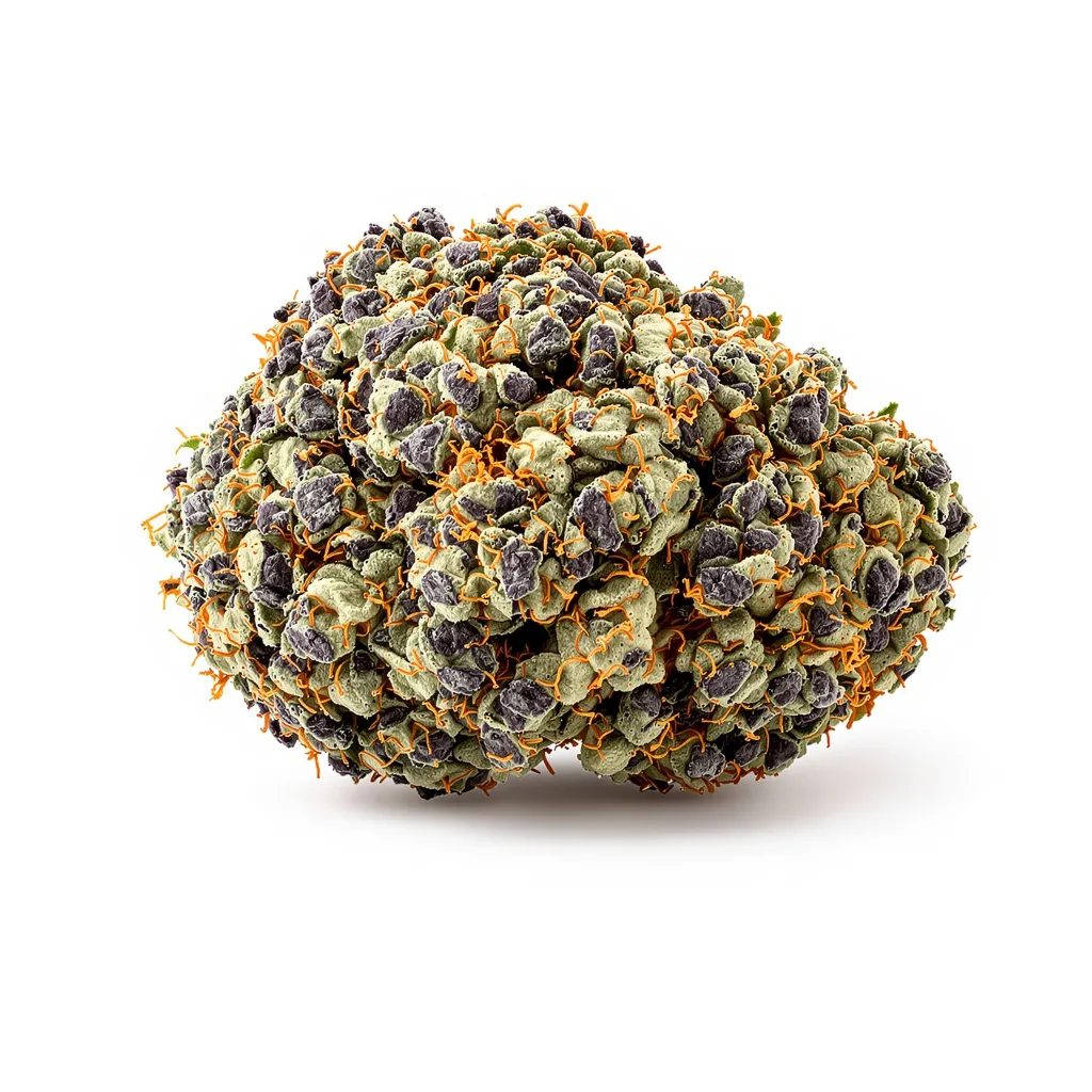 Sugar Kush 69% indica / 31% sativa flower with visible trichomes